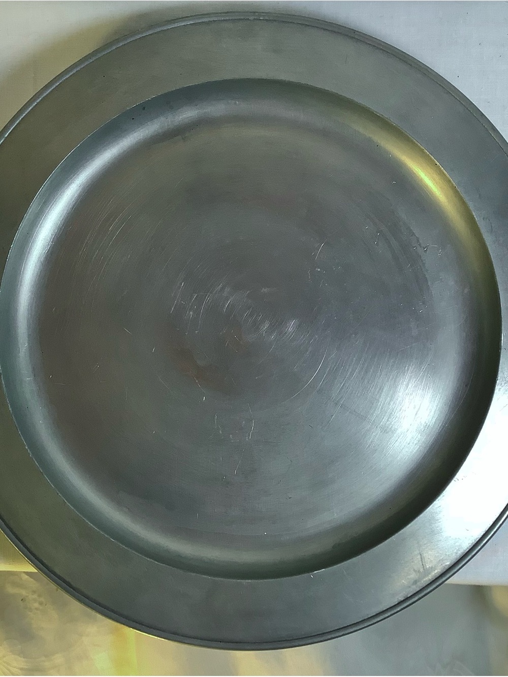 SBU Holland Pewter Plate 10.5 inches with Angel Hallmark Stamp Vintage